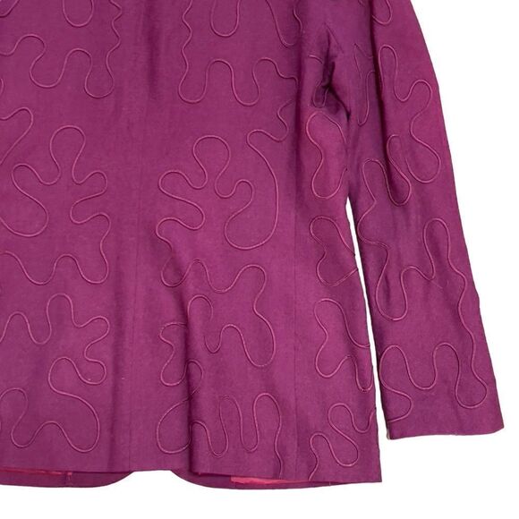 Casual Corner Maroon Round Neck Long Sleeve Blouse Size 10 - Picture 9 of 14